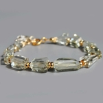 Bracelet pierre taillée en Prasiolite OR14K(3)