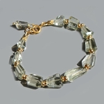 Bracelet pierre taillée en Prasiolite OR14K(2)