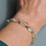 Bracelet pierre taillée en Prasiolite OR14K(5)
