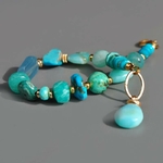 bracelet turquoise oplae amazonite bleu or