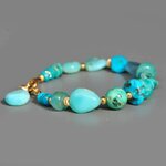bracelet turquoise oplae amazonite bleu or(4)