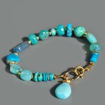 bracelet turquoise oplae amazonite bleu or(6)