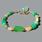 Bracelet en Chrysoprase et Opale welo Ethiopie Or14K - Bijou pierres précieuses(1)