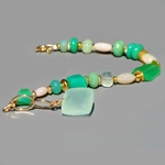 Bracelet en Chrysoprase et Opale welo Ethiopie Or14K - Bijou pierres précieuses(3)