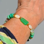 Bracelet en Chrysoprase et Opale welo Ethiopie Or14K - Bijou pierres précieuses(5)