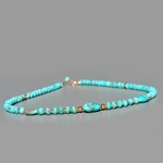 collier Turquoise Arizona gros galet et perle rondelle(1)