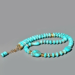 collier Turquoise Arizona gros galet et perle rondelle(2)