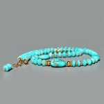 collier Turquoise Arizona gros galet et perle rondelle(3)