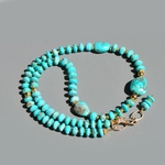 collier Turquoise Arizona gros galet et perle rondelle(4)