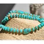 collier Turquoise Arizona gros galet et perle rondelle(7)