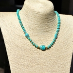 collier Turquoise Arizona gros galet et perle rondelle(8)