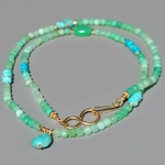 Collier Long Chrysoprase Verte et Pendentif Turquoise du Nevada – Or 14K Gold Filled(9)