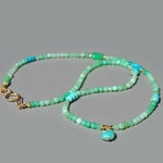Collier Long Chrysoprase Verte et Pendentif Turquoise du Nevada – Or 14K Gold Filled(6)