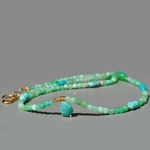 Collier Long Chrysoprase Verte et Pendentif Turquoise du Nevada – Or 14K Gold Filled(11)