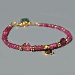 bracelet tourmaline rose Charm grenat
