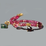 bracelet tourmaline rose Charm grenat(5)
