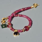 bracelet tourmaline rose Charm grenat(4)