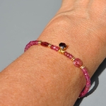 bracelet tourmaline rose Charm grenat(6)