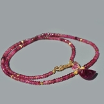 Collier long tourmaline pendentif rubellite or(2)