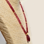 Collier long tourmaline pendentif rubellite or(6)