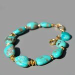 Bracelet turquoise brute grosse pépite(3)