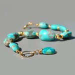 Bracelet turquoise brute grosse pépite(5)