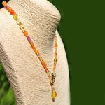 collier pierre jaune orange gros anneau or(5)