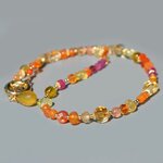collier pierre jaune orange gros anneau or