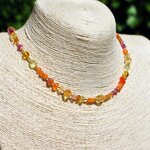 collier pierre jaune orange gros anneau or(8)