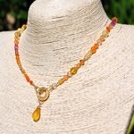 collier pierre jaune orange gros anneau or(9)