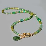 Collier Multi-pierres vertes gros anneau fermoir(4)