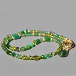 Collier Multi-pierres vertes gros anneau fermoir(3)