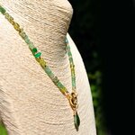 Collier Multi-pierres vertes gros anneau fermoir(6)