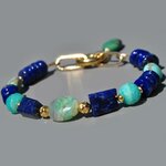 Bracelet lapis amazonite turquoise opale(1)