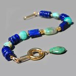 Bracelet lapis amazonite turquoise opale(5)