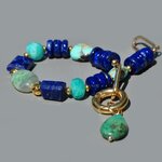 Bracelet lapis amazonite turquoise opale(6)