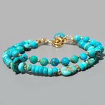 bracelet 2 rangs turquoise nevada