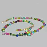 collier multi pierres naturelles rose bleue vert