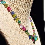 collier multi pierres naturelles rose bleue vert(6)