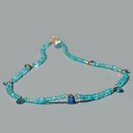 collier bleu apatite Cyanite or(1)