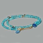 collier bleu apatite Cyanite or(3)
