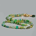 Collier fermoir anneau mousqueton pierres vertes(5)