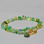 Collier fermoir anneau mousqueton pierres vertes(3)