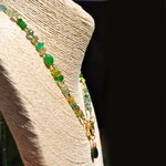 Collier fermoir anneau mousqueton pierres vertes(6)