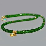 collier diopside charm opal vermeil