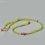 collier long Peridot saphir rose