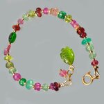 Bracelet Multi-Pierres Roses et Vertes en Or 14K(3)