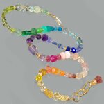 Collier Multicolore Pierres Précieuses Arc-en-Ciel, Améthyste Rose, Tanzanite, Émeraude, Saphir, Bijou Dos Nu Or Gold Filled 14K(7)