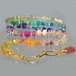 Collier Multicolore Pierres Précieuses Arc-en-Ciel, Améthyste Rose, Tanzanite, Émeraude, Saphir, Bijou Dos Nu Or Gold Filled 14K(8)