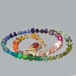 Collier Multicolore Pierres Précieuses Arc-en-Ciel, Améthyste Rose, Tanzanite, Émeraude, Saphir, Bijou Dos Nu Or Gold Filled 14K(5)